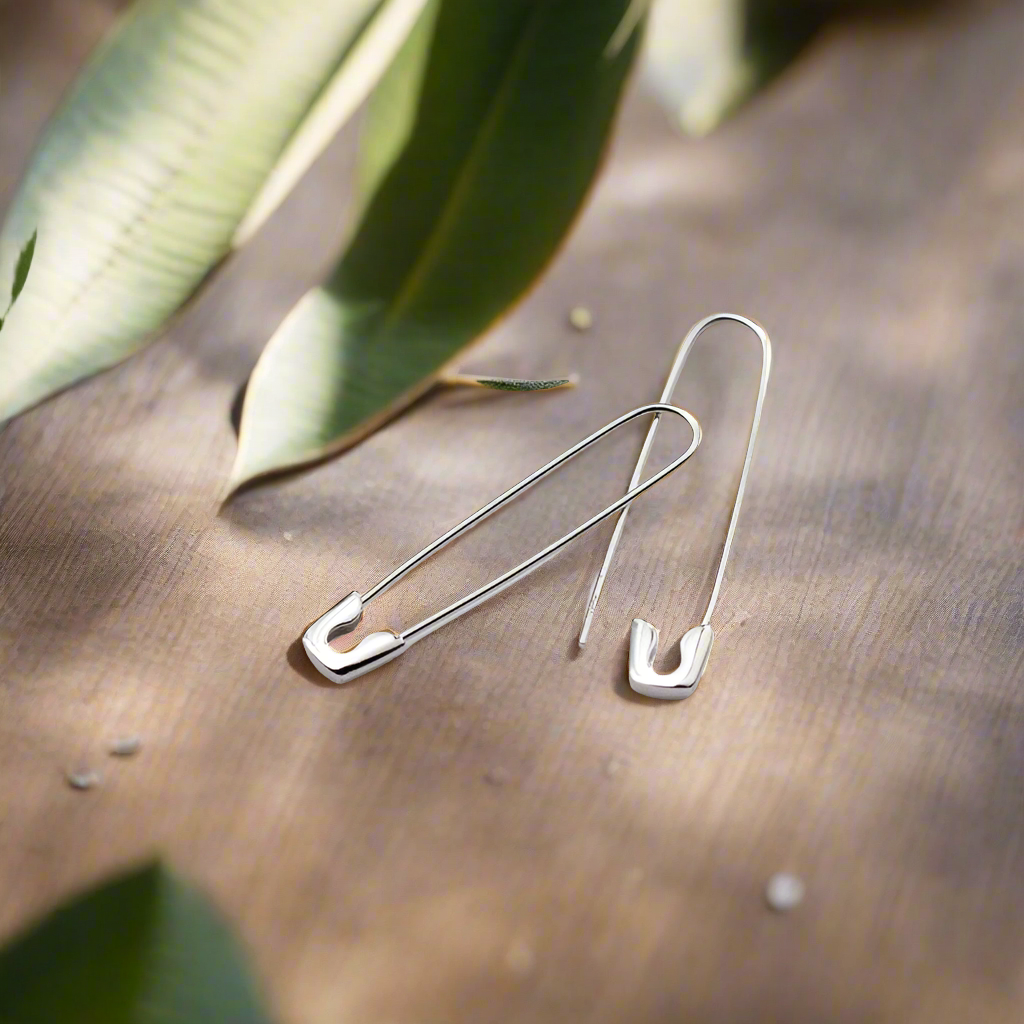 Safety Pin Hoop Earrings